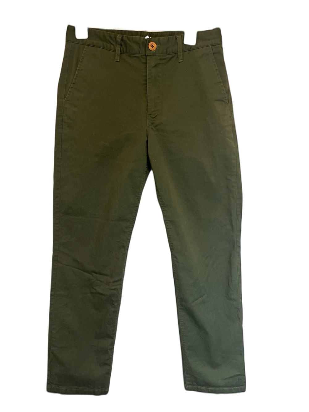 McMacular Unisex Olive Chino Silk Lined Pants Trousers Straight Fit 30|30